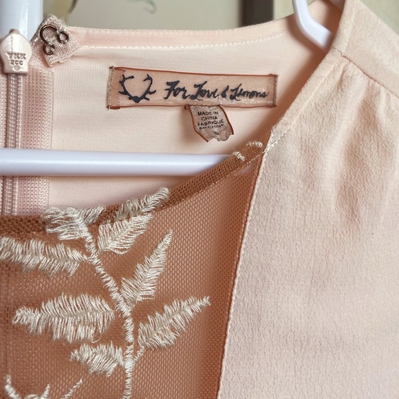 For Love And Lemons Whimsical Pink Blush Embroidered Sheer Romper - Picture 9 of 11